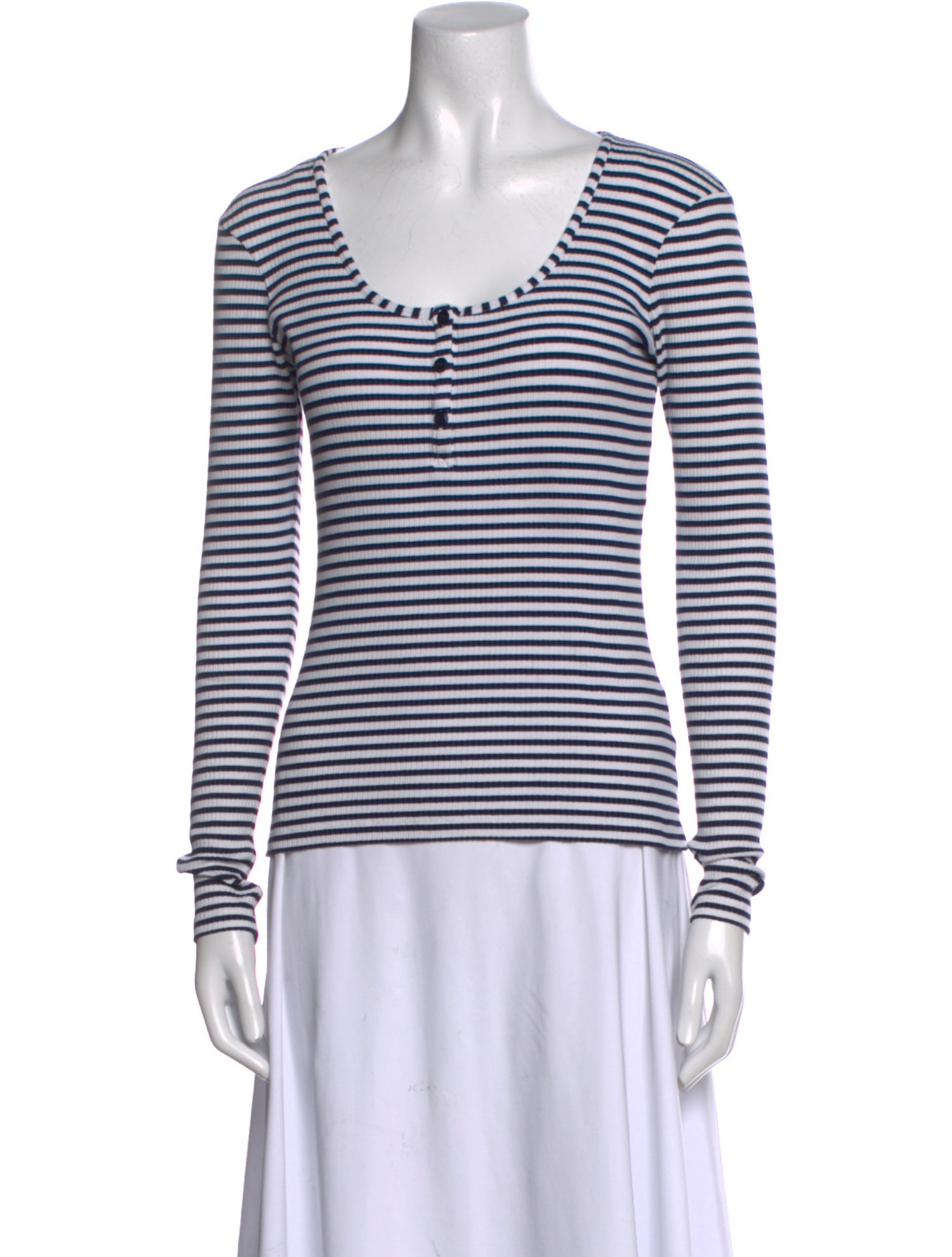 La Ligne Striped Scoop Neck Top