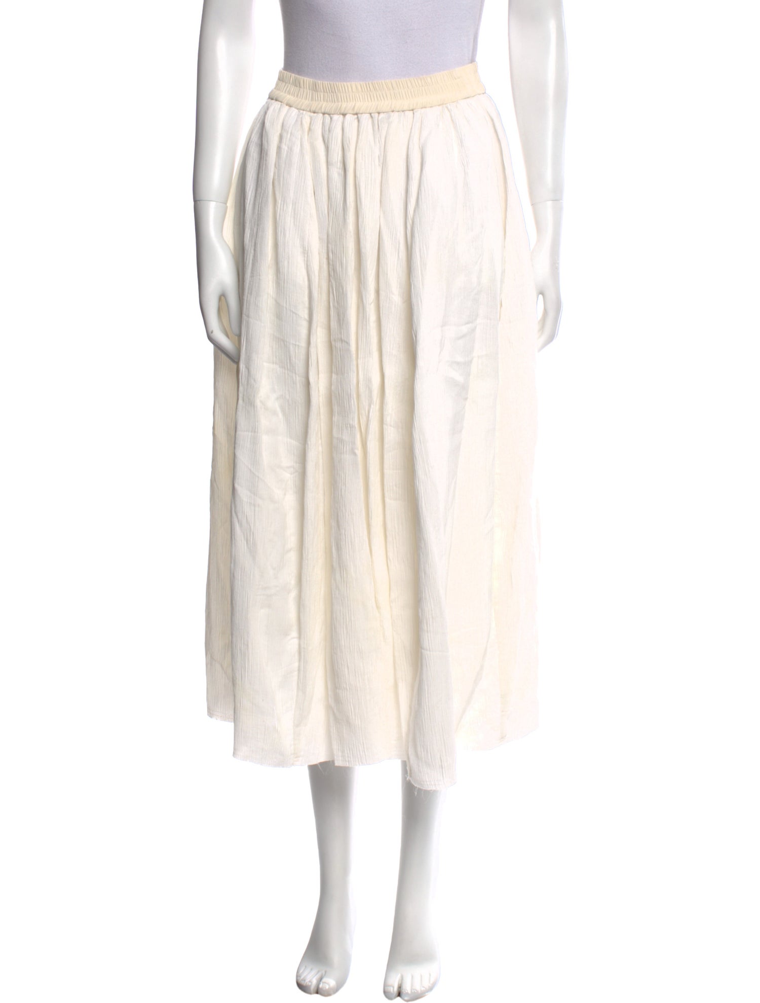 La Ligne Pleated Accents Midi Length Skirt