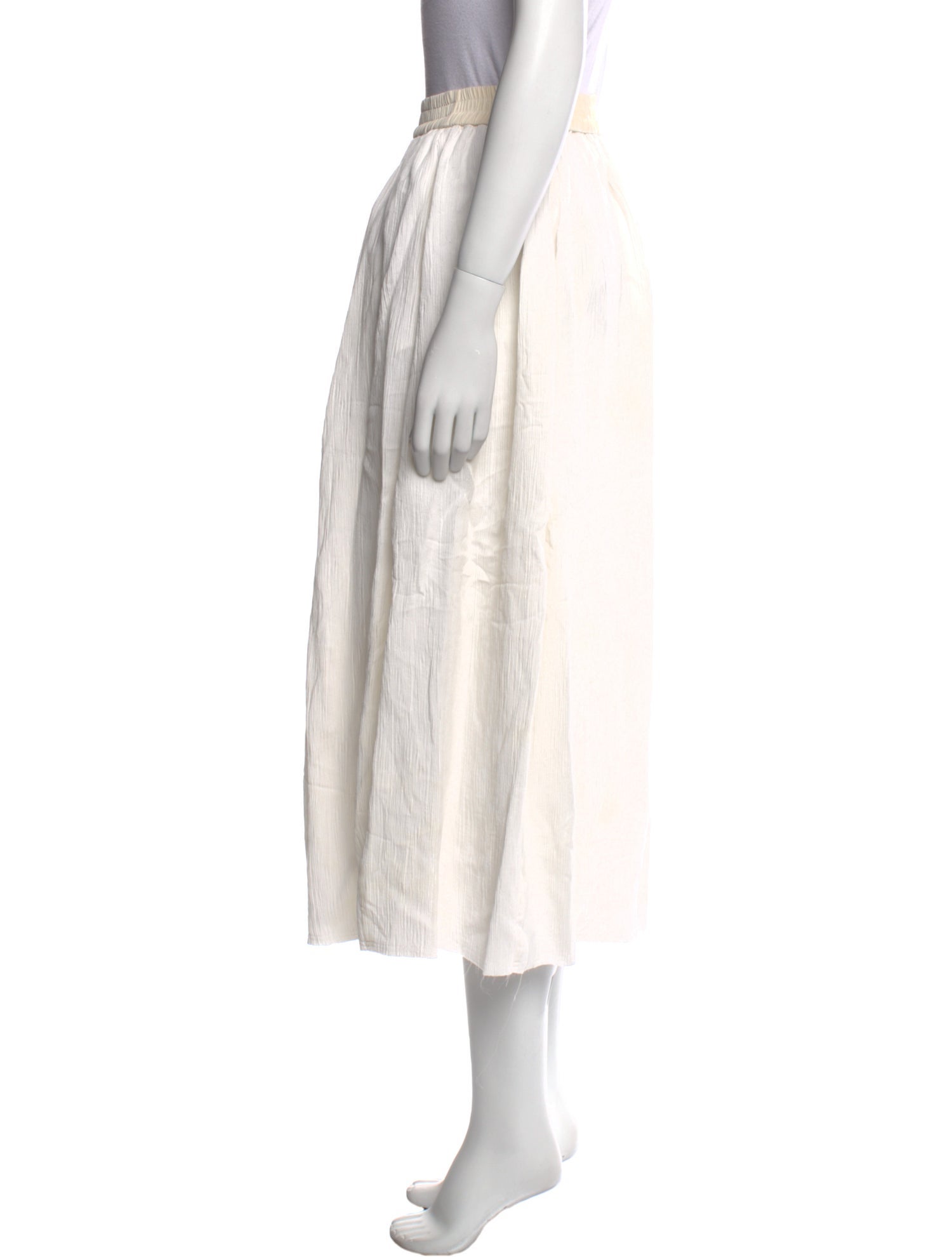 La Ligne Pleated Accents Midi Length Skirt