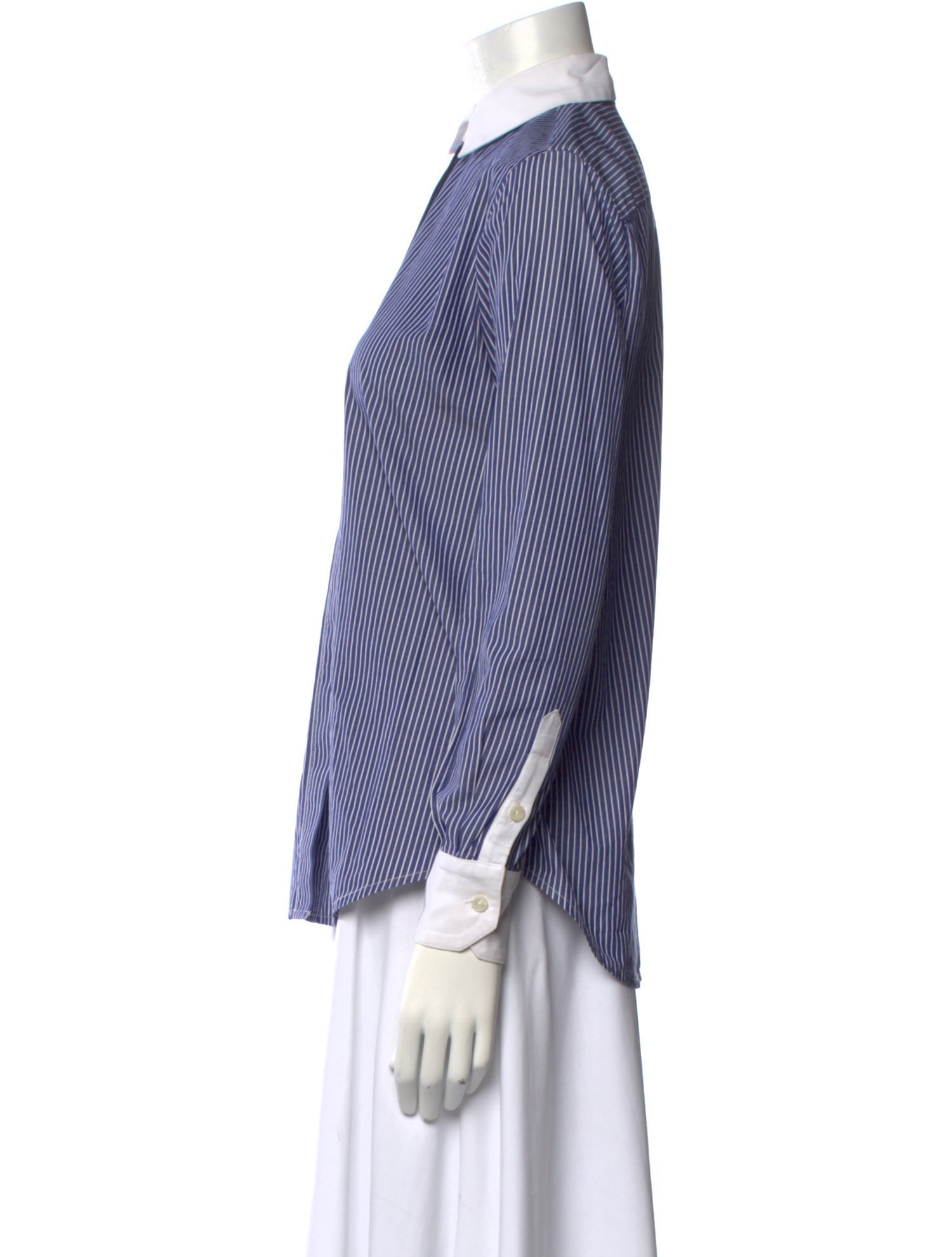 La Ligne Striped Long Sleeve Button-Up Top