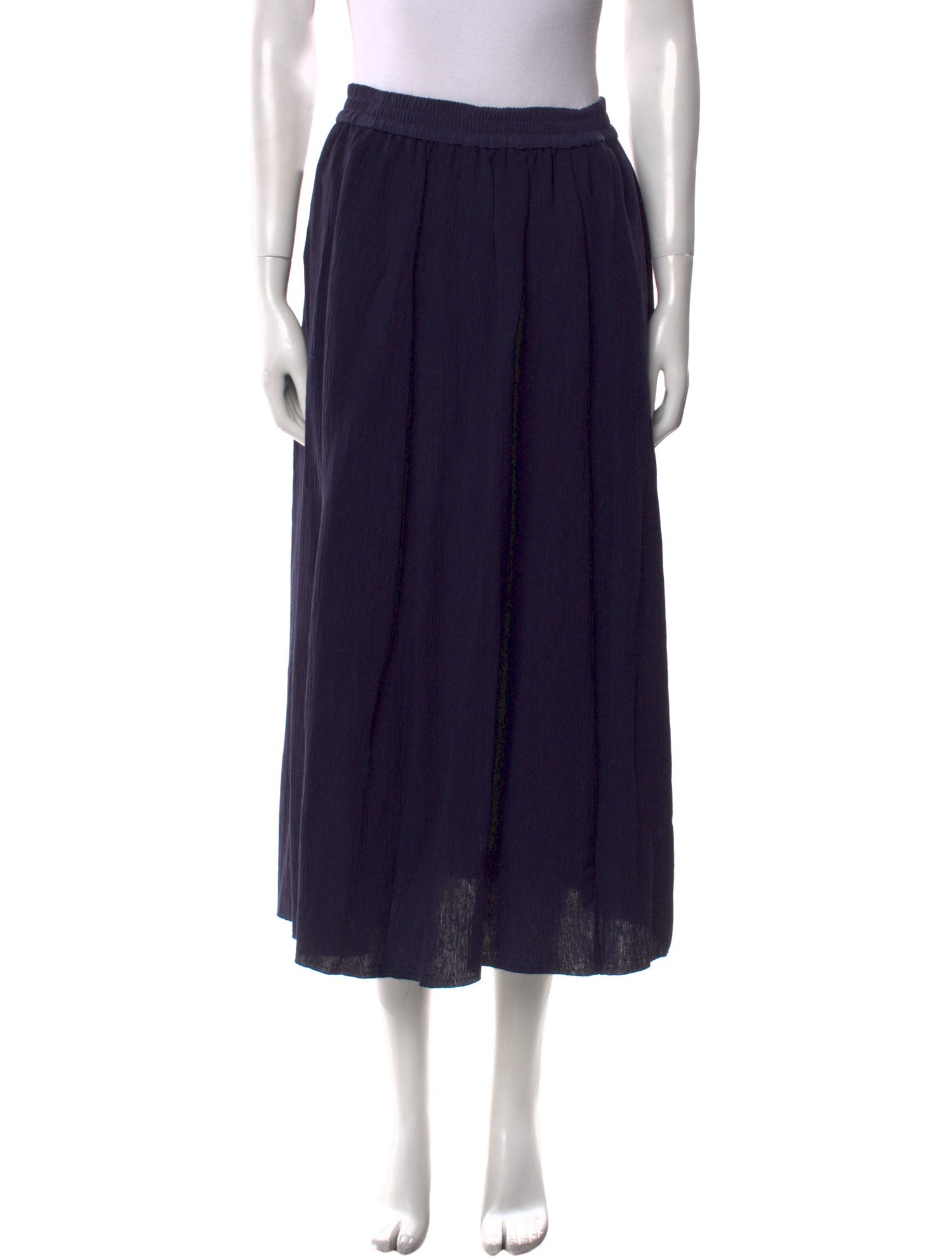 La Ligne Pleated Accents Midi Length Skirt