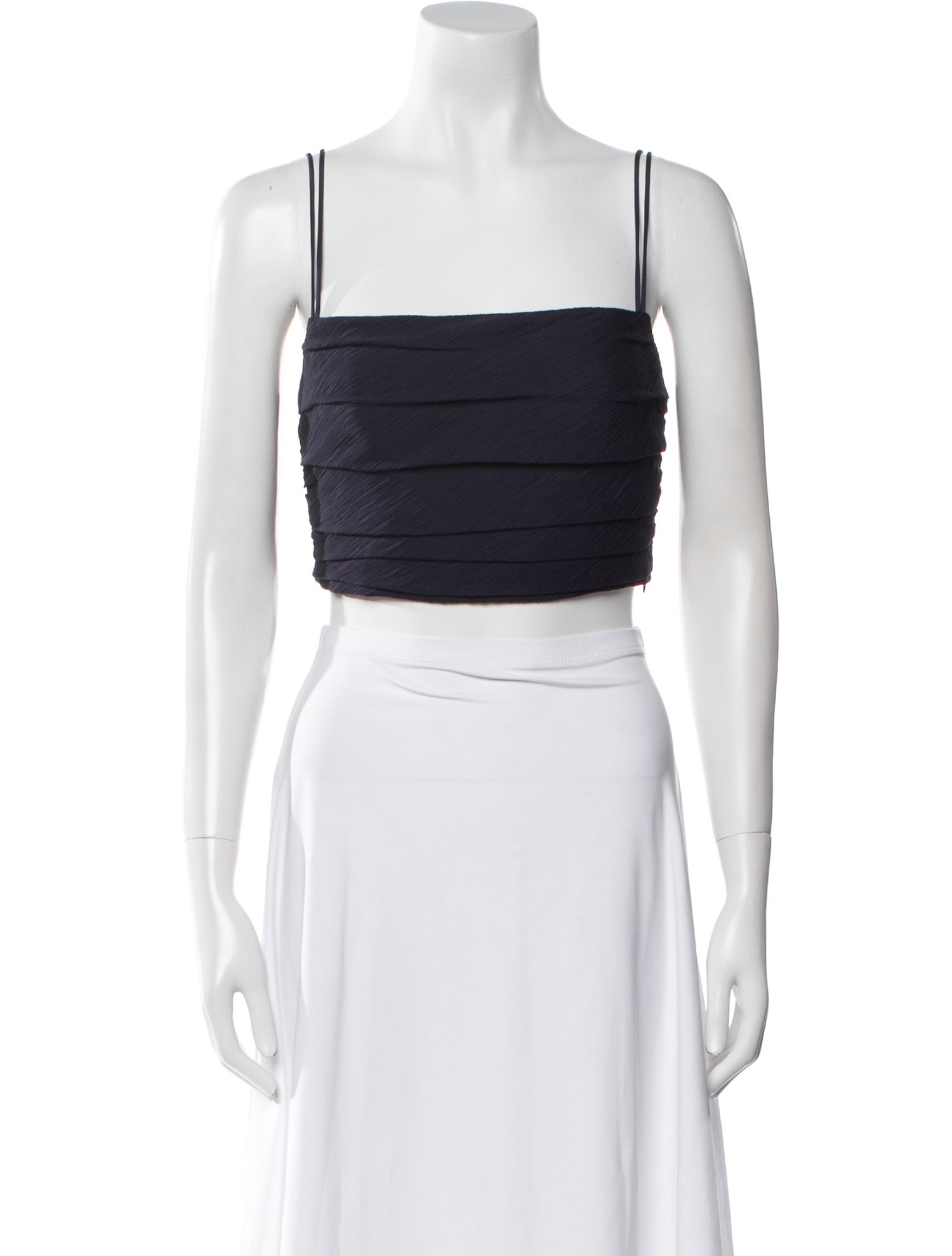 La Ligne Square Neckline Sleeveless Crop Top