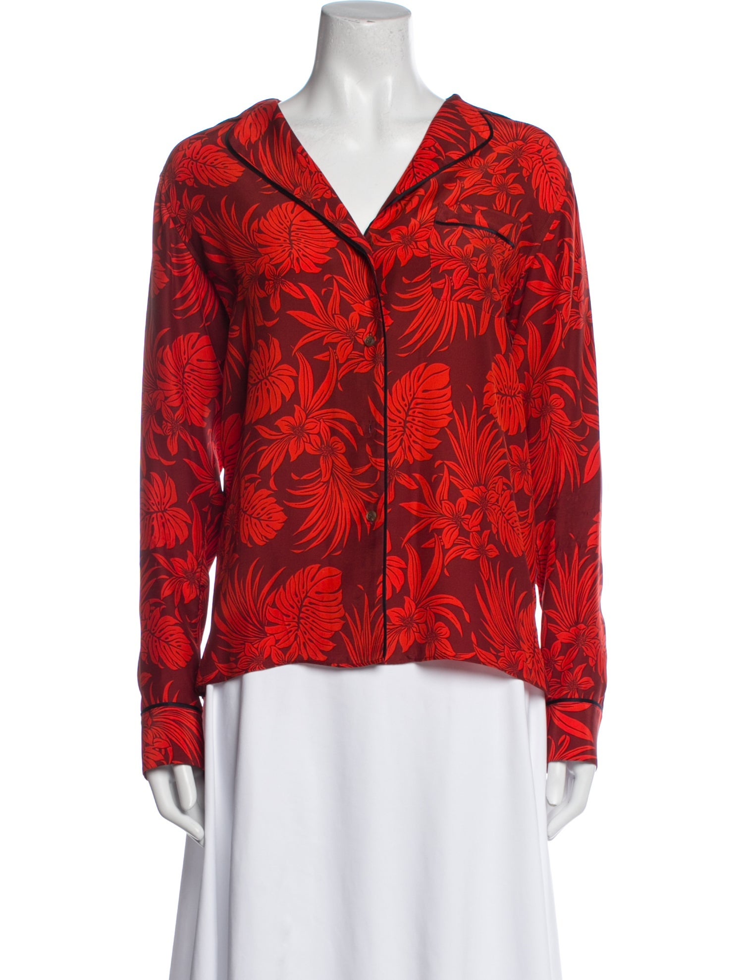 La Ligne Silk Floral Print Blouse