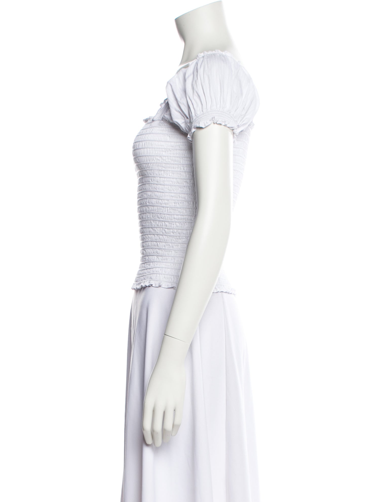 La Ligne Square Neckline Short Sleeve Crop Top