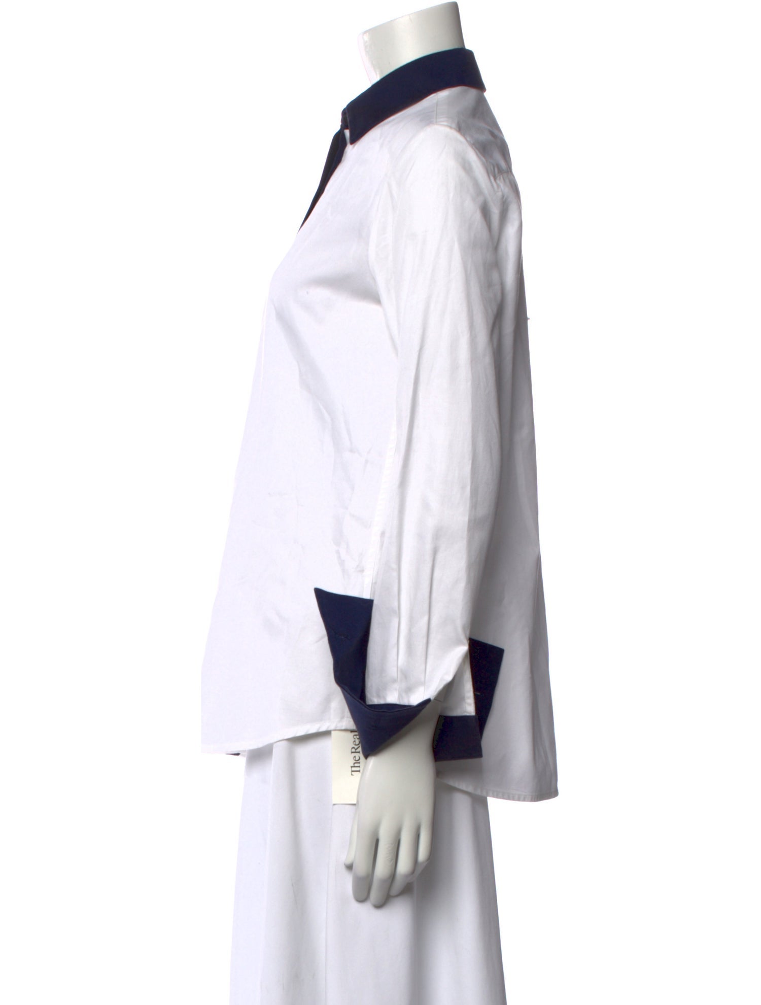 La Ligne Colorblock Pattern Long Sleeve Button-Up Top