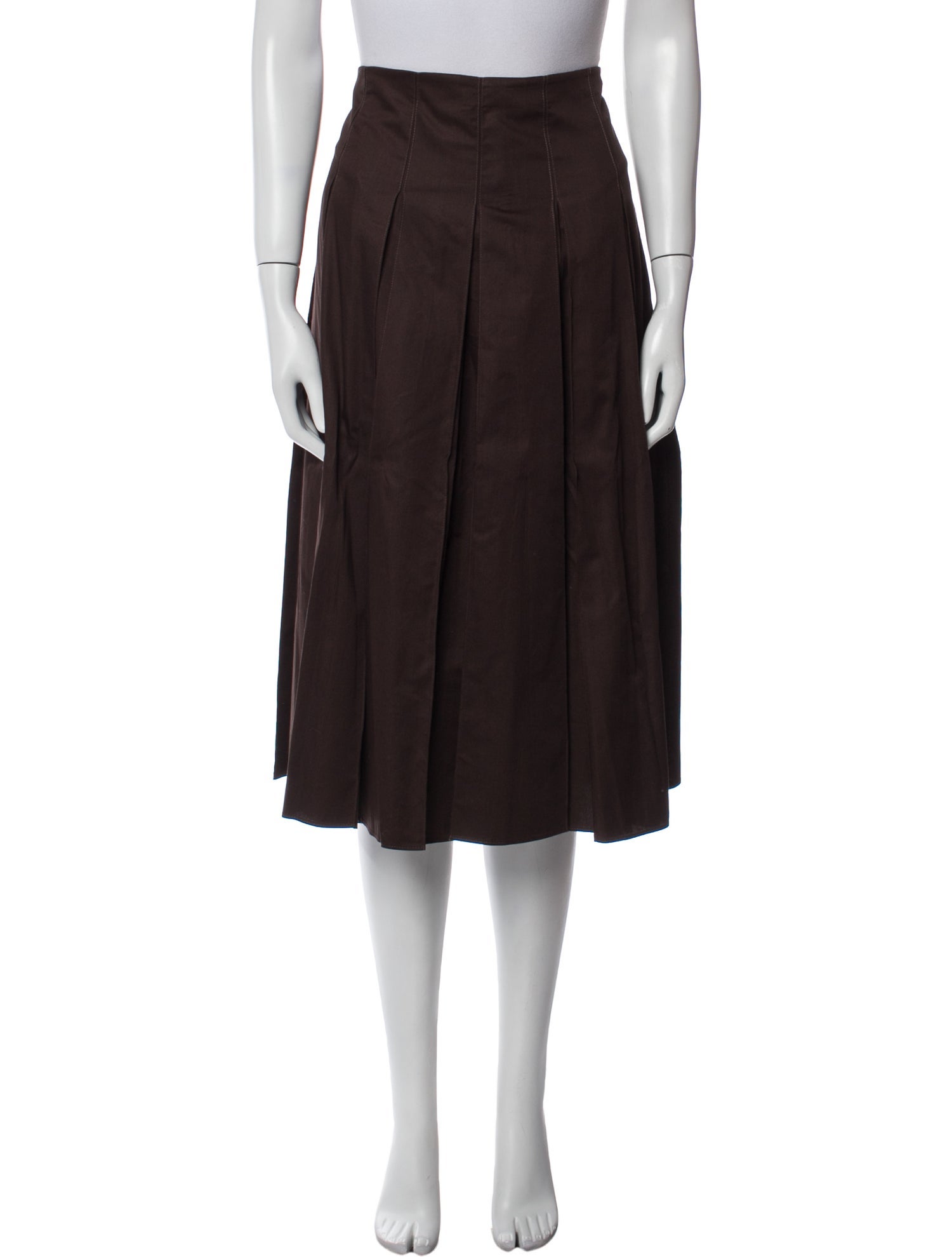 La Ligne Pleated Accents Knee-Length Skirt