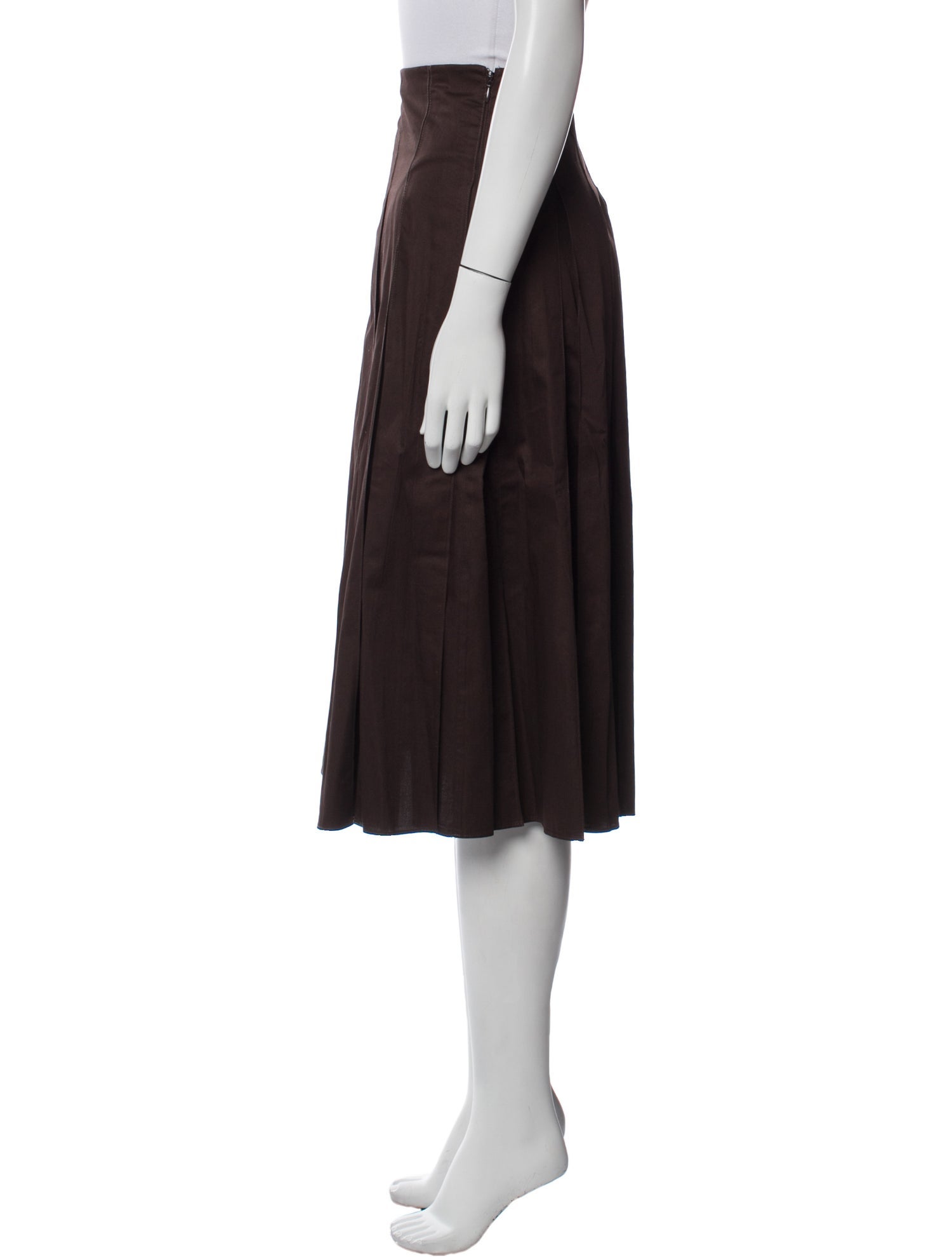 La Ligne Pleated Accents Knee-Length Skirt