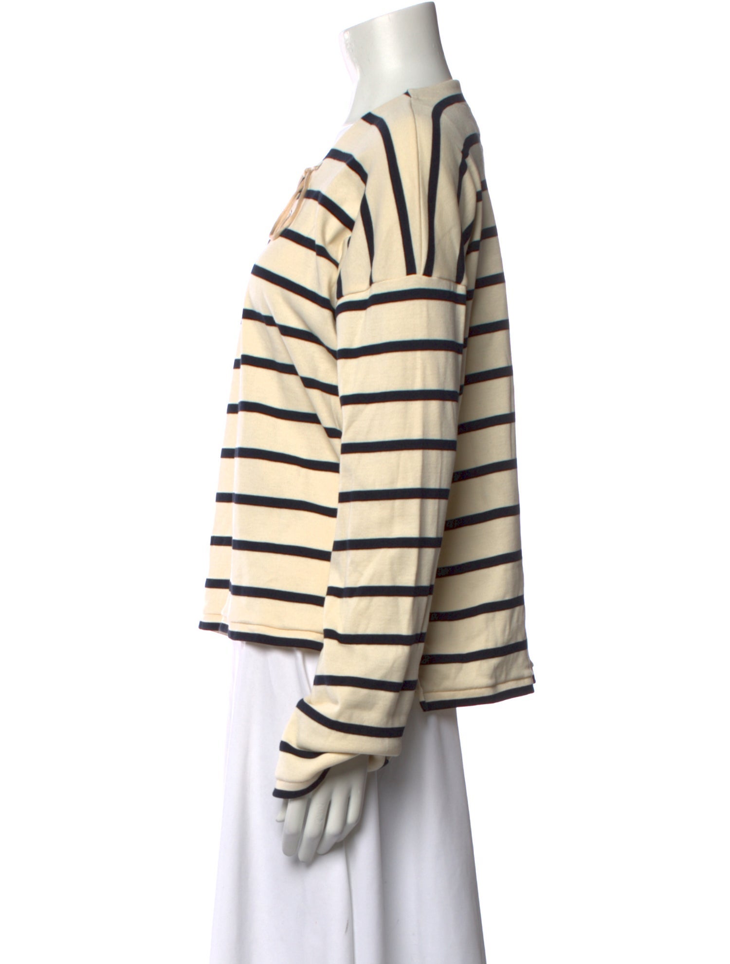 La Ligne Striped Tie Neck Sweatshirt