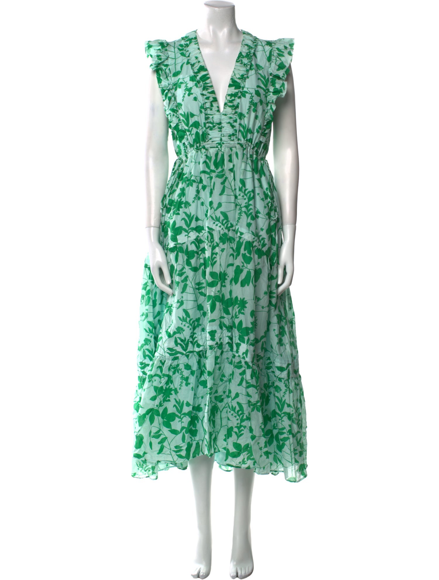 La Ligne Floral Print Midi Length Dress