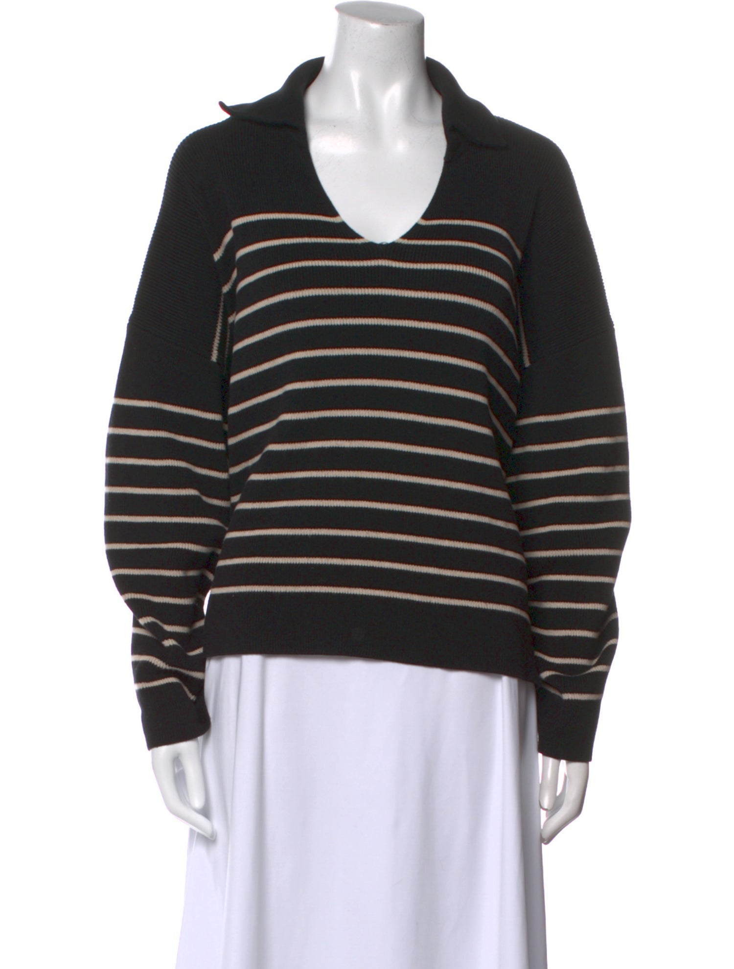 La Ligne Striped V-Neck Sweater