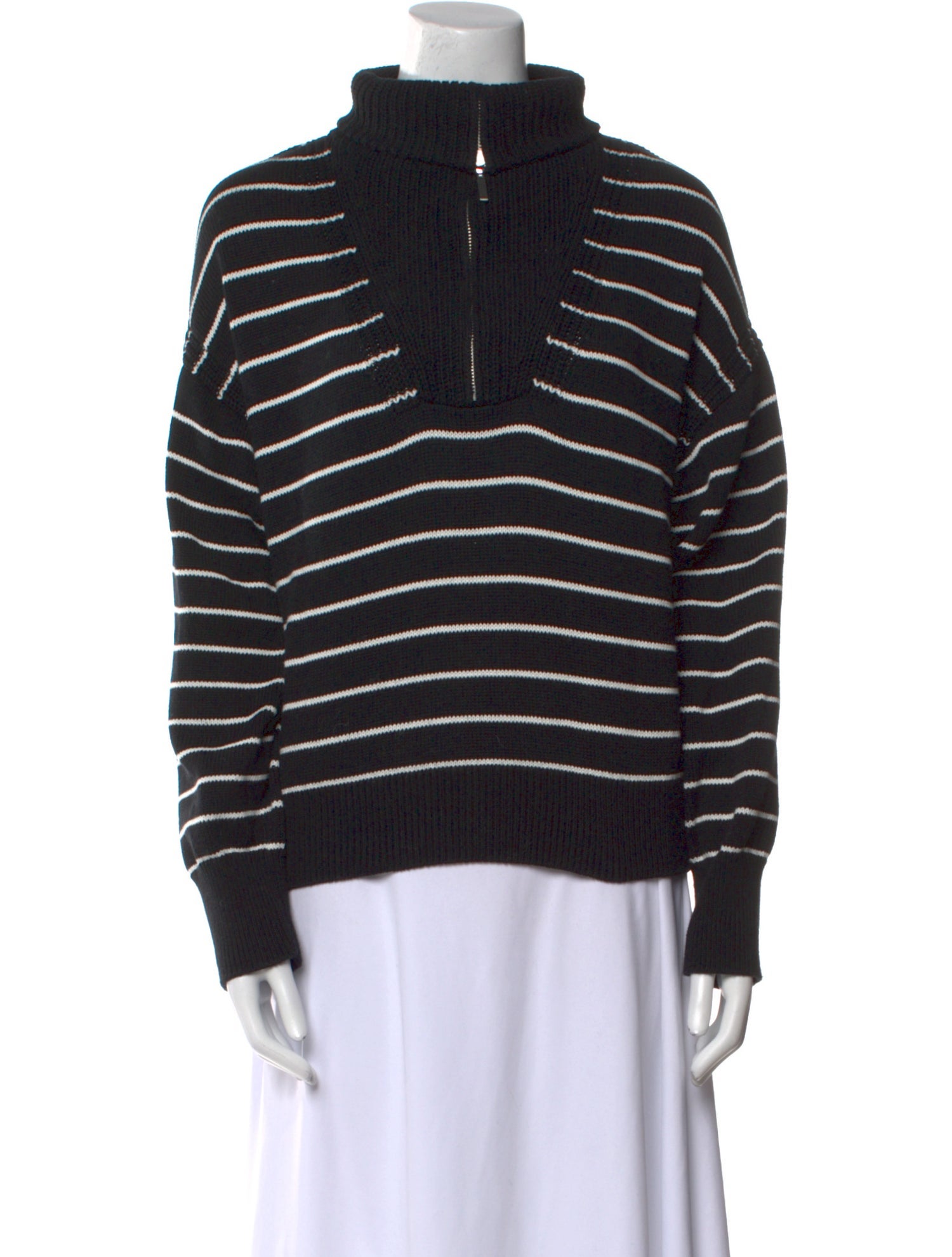 La Ligne Striped Mock Neck Sweater