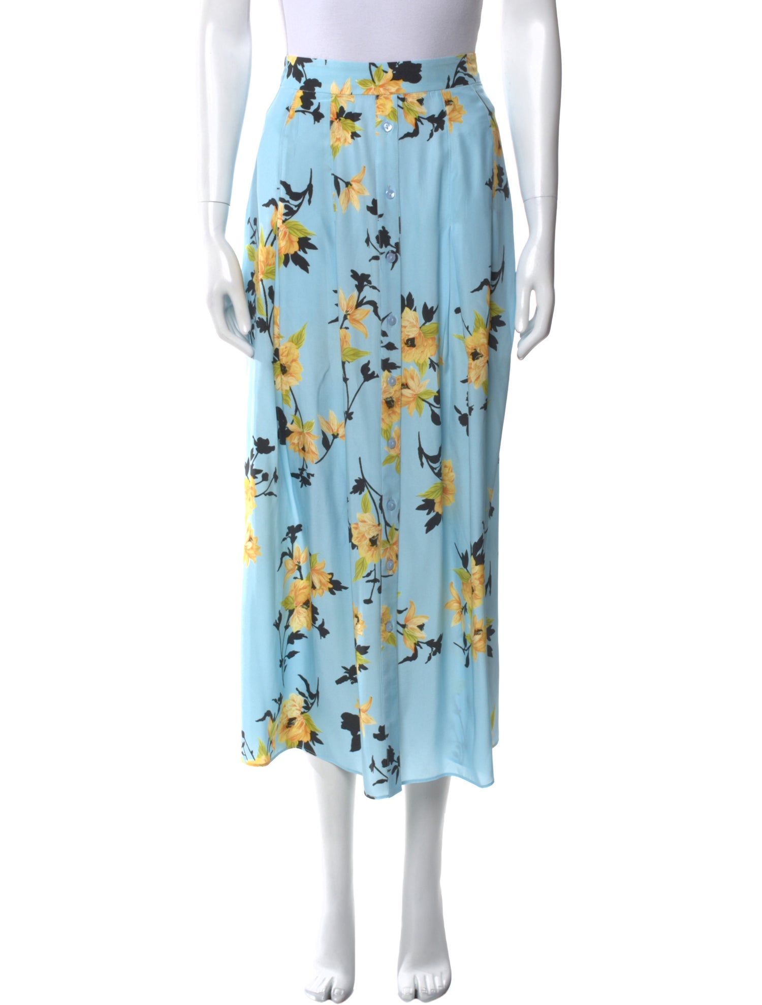 La Ligne Silk Midi Length Skirt