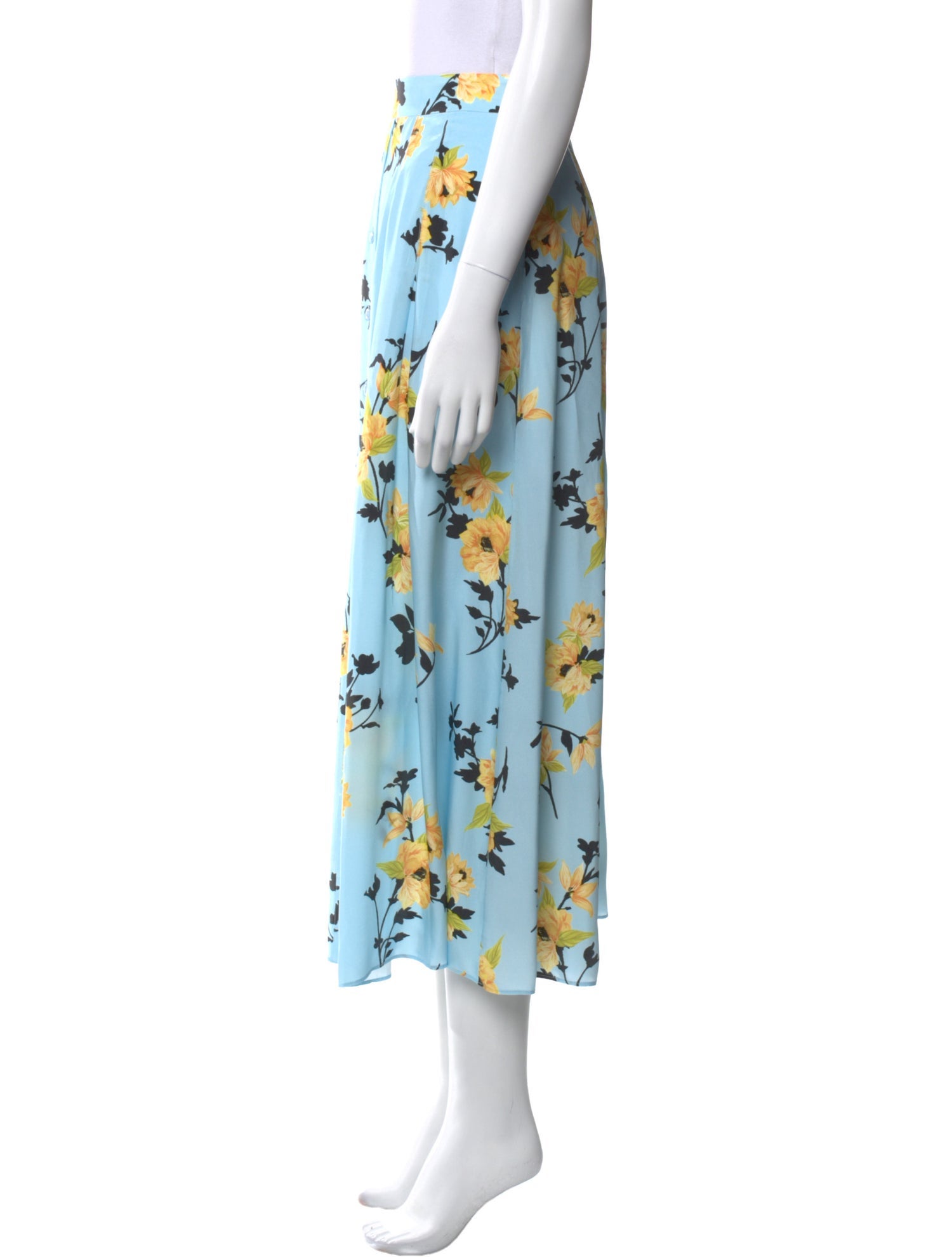 La Ligne Silk Midi Length Skirt