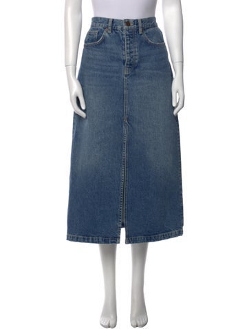 Pre-owned La Ligne Distressed Accents Midi Length Skirt In Blue