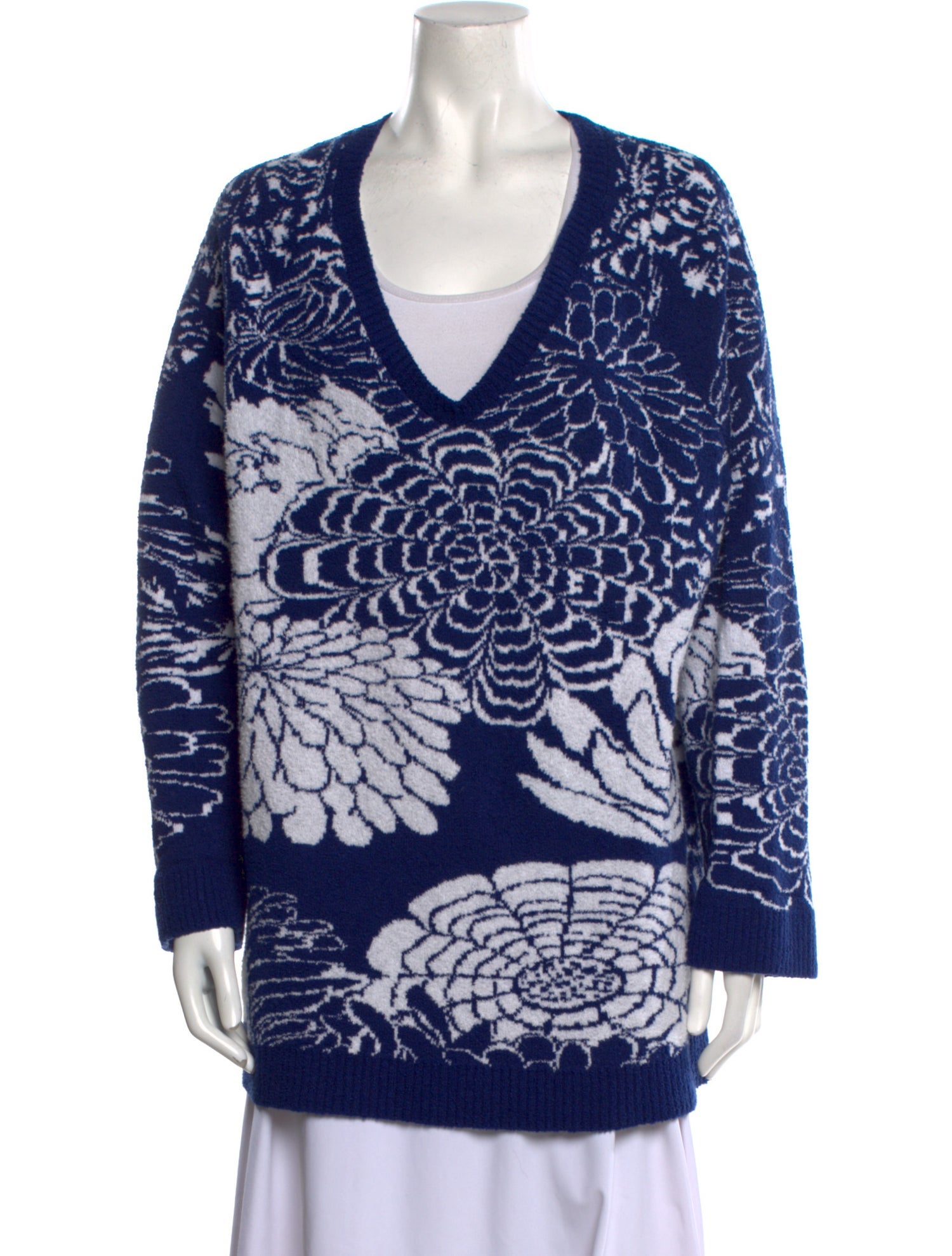 Lamberto Losani Printed V-Neck Sweater