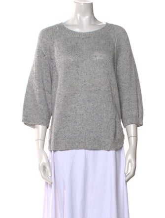Lamberto Losani Linen Scoop Neck Sweater