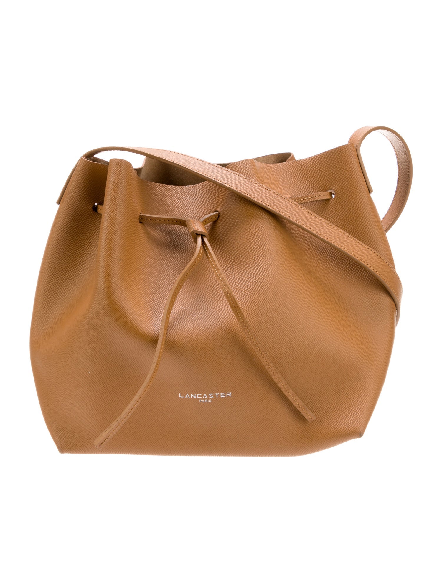 Lancaster Saffiano Leather Bucket Bag Brown Crossbody Bags, Handbags