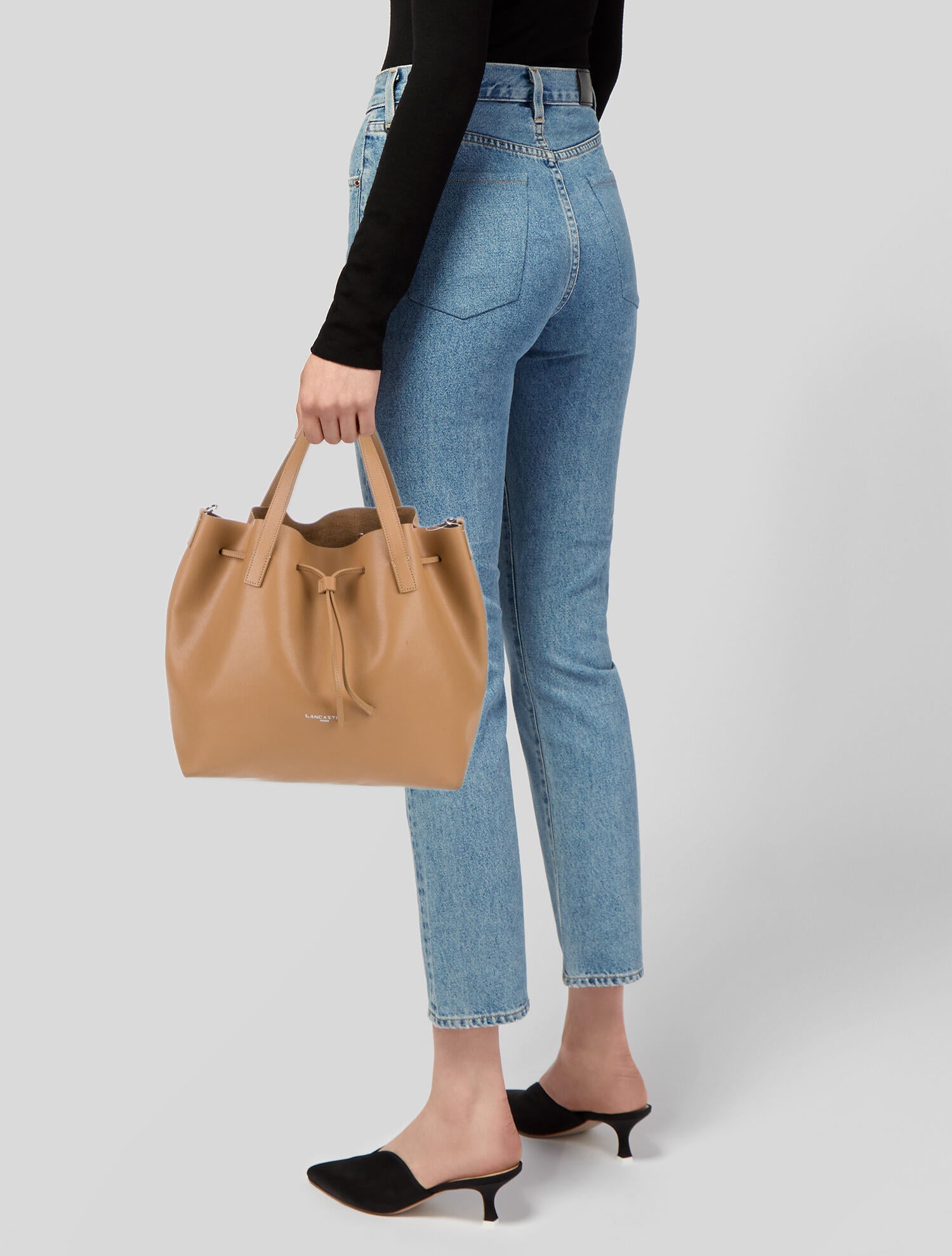 Lancaster Saffiano Leather Bucket Bag