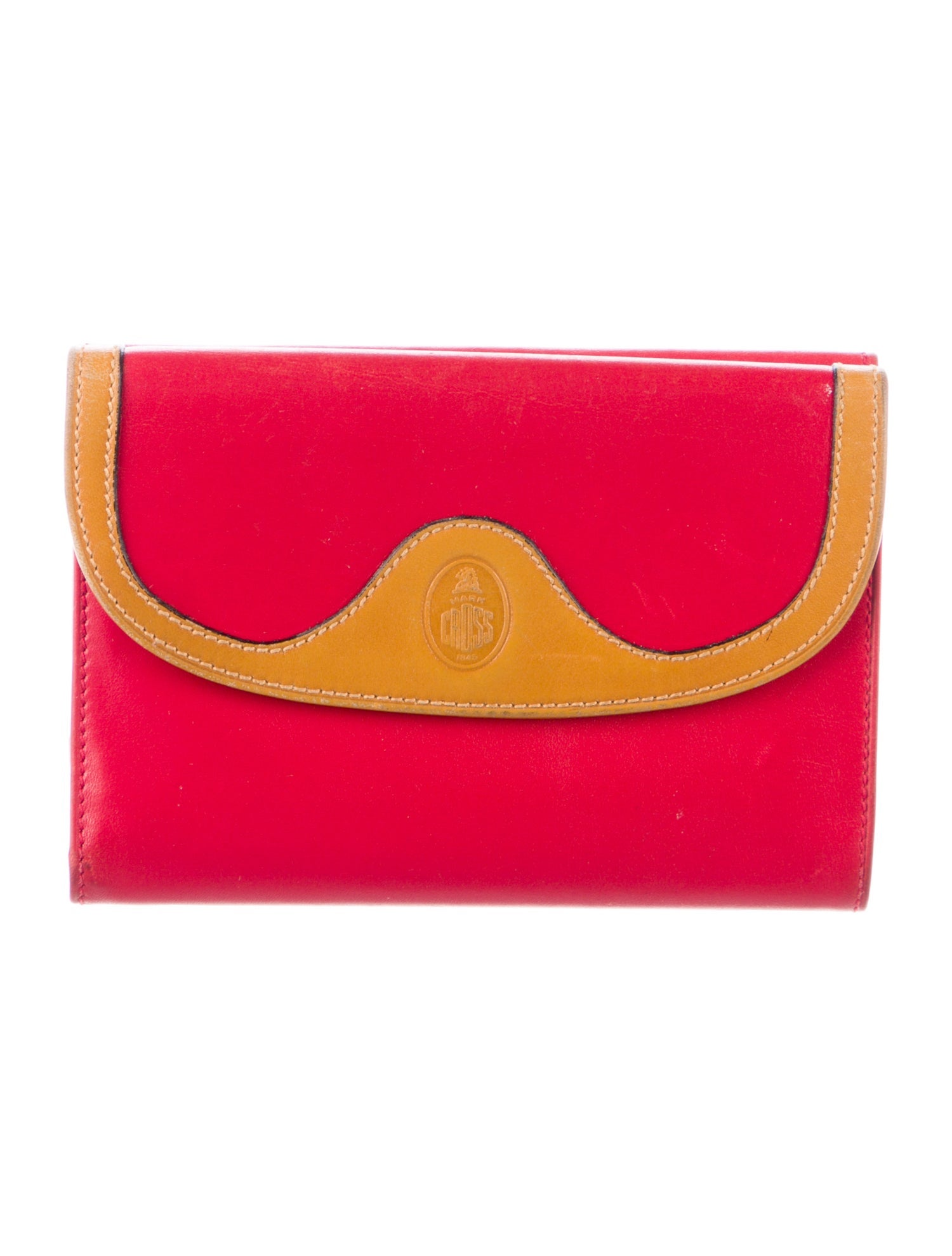 Mark Cross Leather Colorblock Pattern Wallet