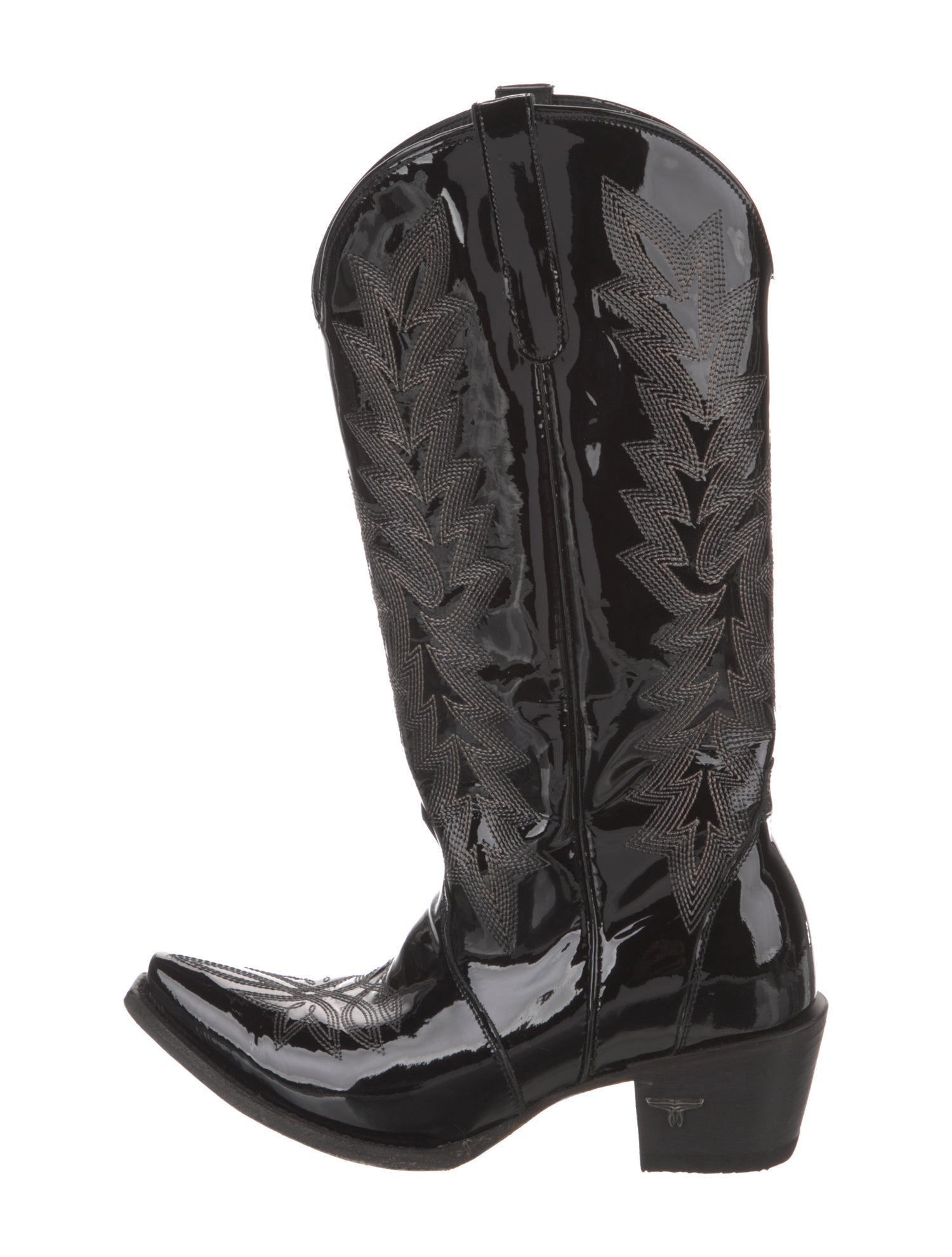 Lane Patent Leather Embroidered Accent Western Boots