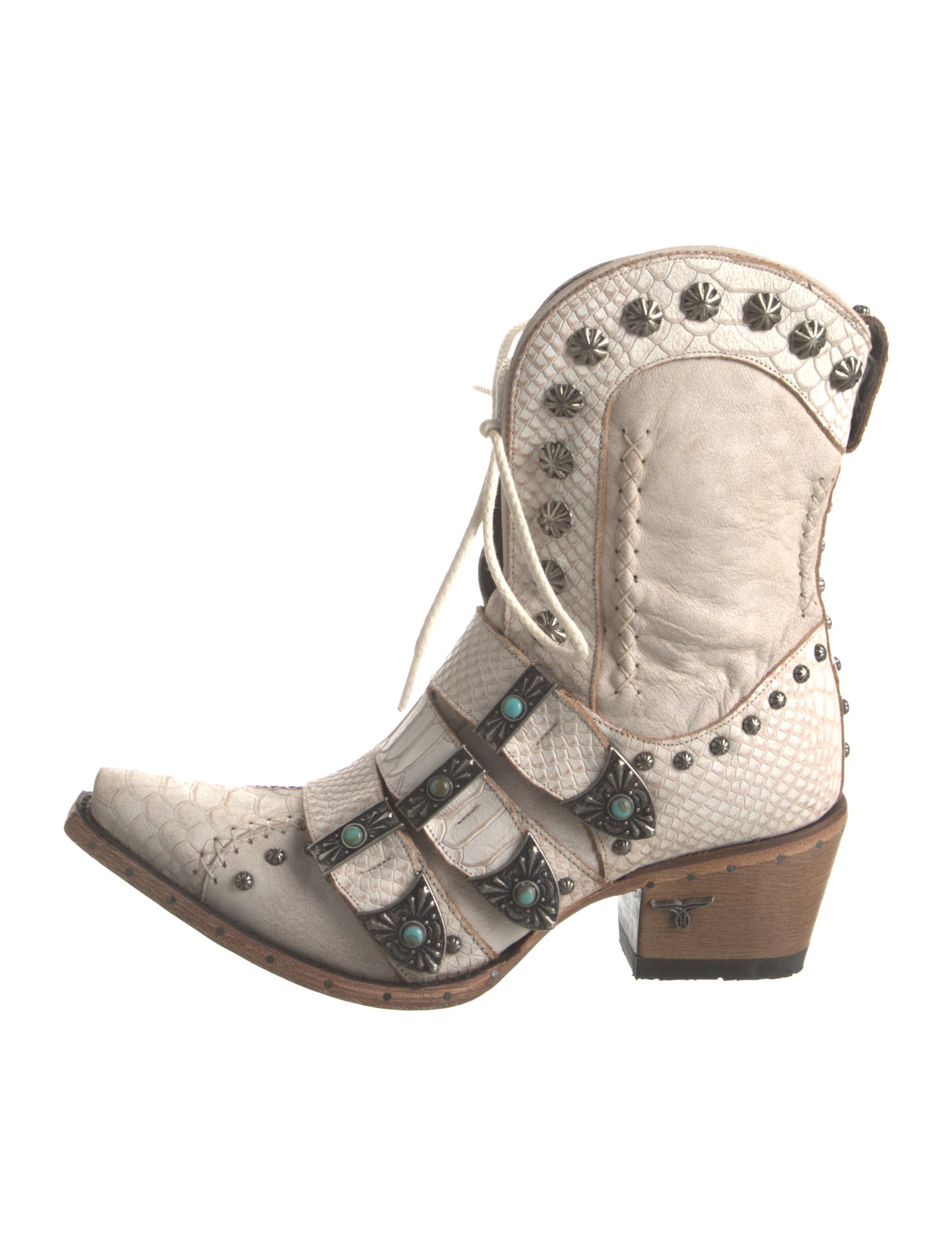 Lane Leather Studded Accents Western Boots