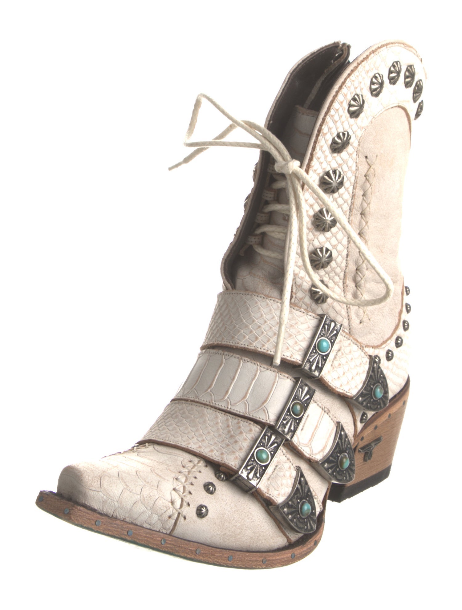 Lane Leather Studded Accents Western Boots