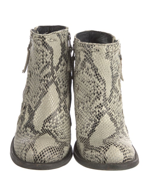 Lane Embossed Leather Animal Print Boots