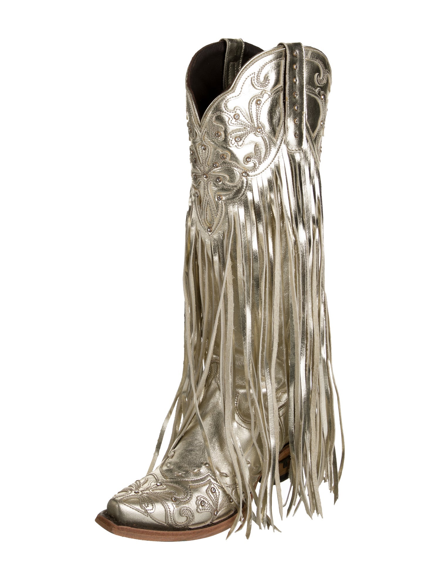 Lane Leather Crystal Embellishments Western Boots w/ Tags