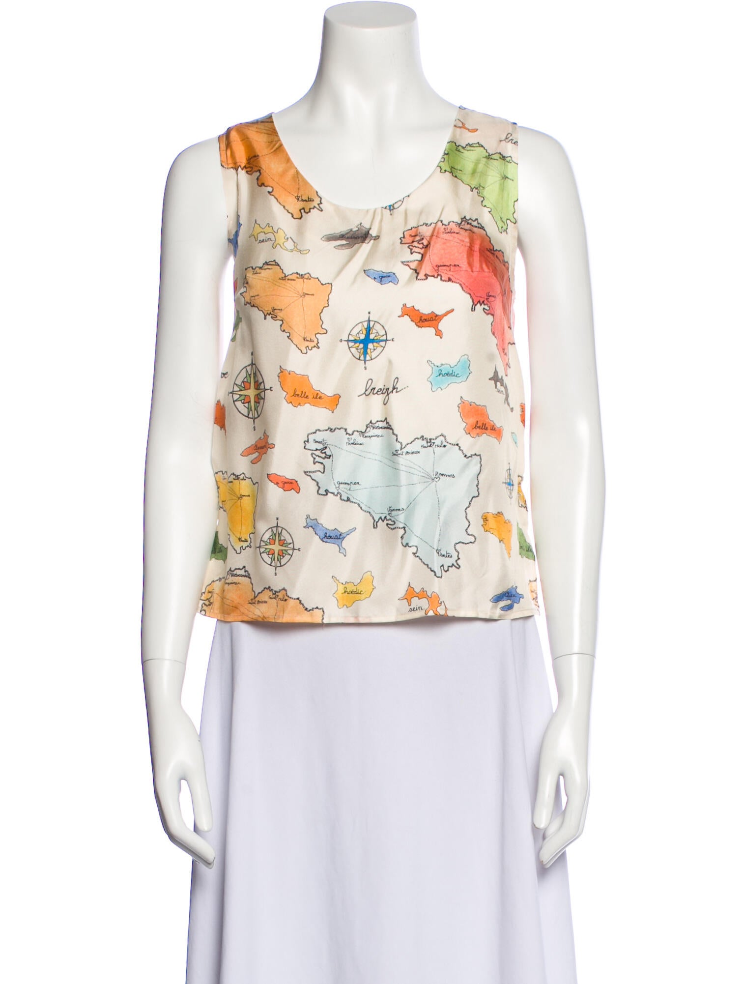 La Prestic Ouiston Silk Floral Print Top w/ Tags