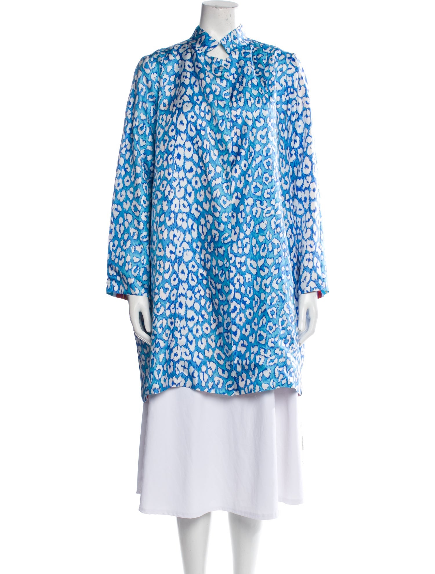 La Prestic Ouiston Silk Animal Print Coat w/ Tags