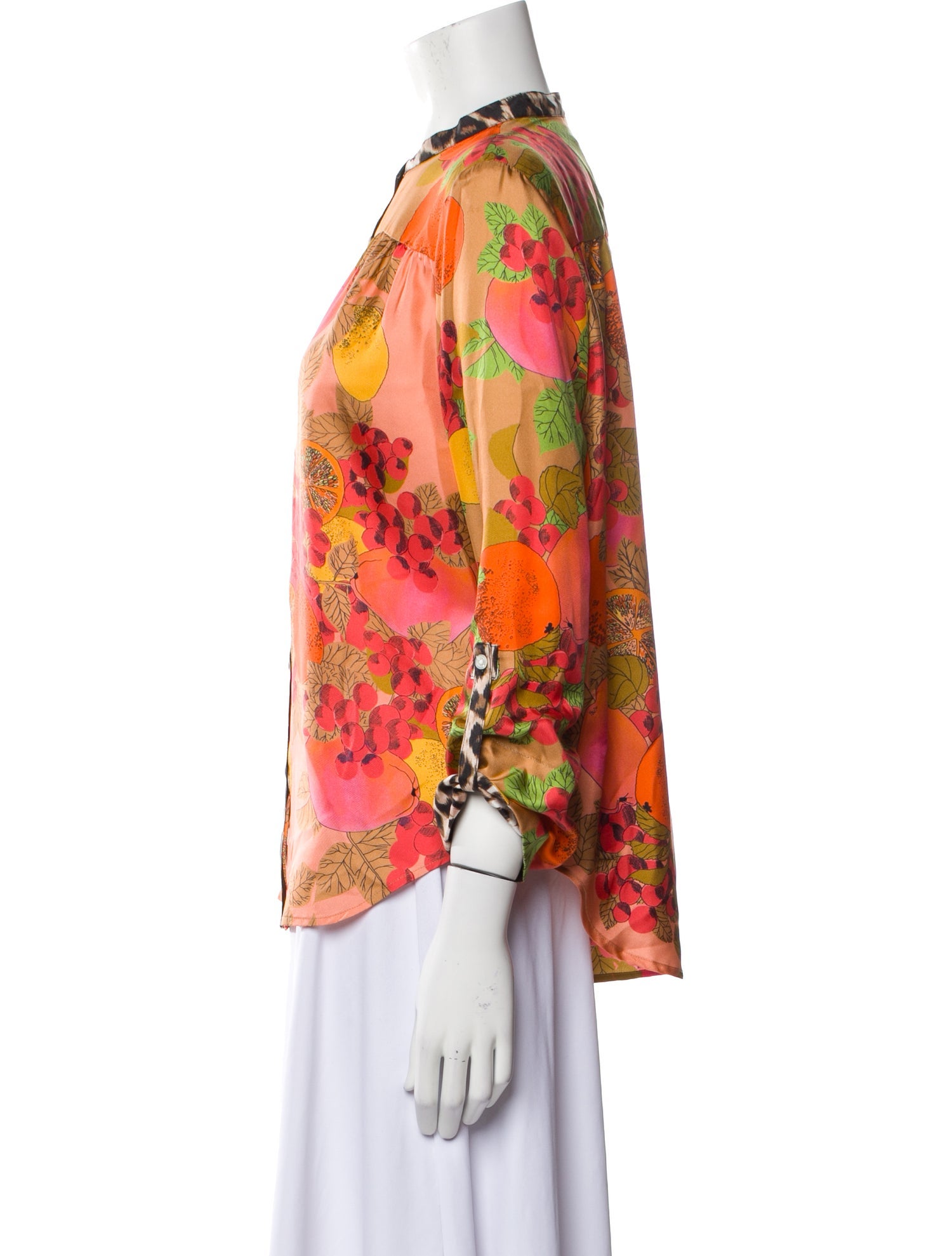 La Prestic Ouiston Silk Floral Print Blouse