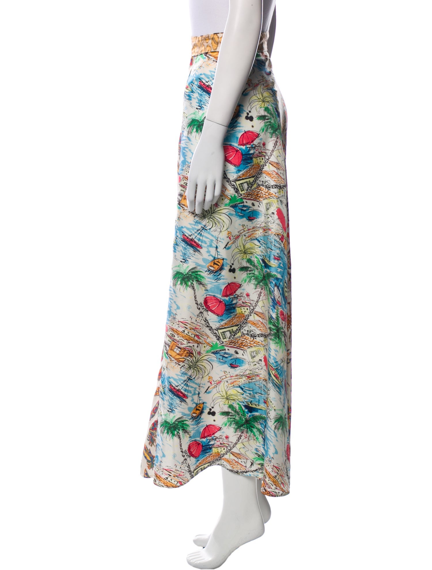 La Prestic Ouiston Silk Midi Length Skirt