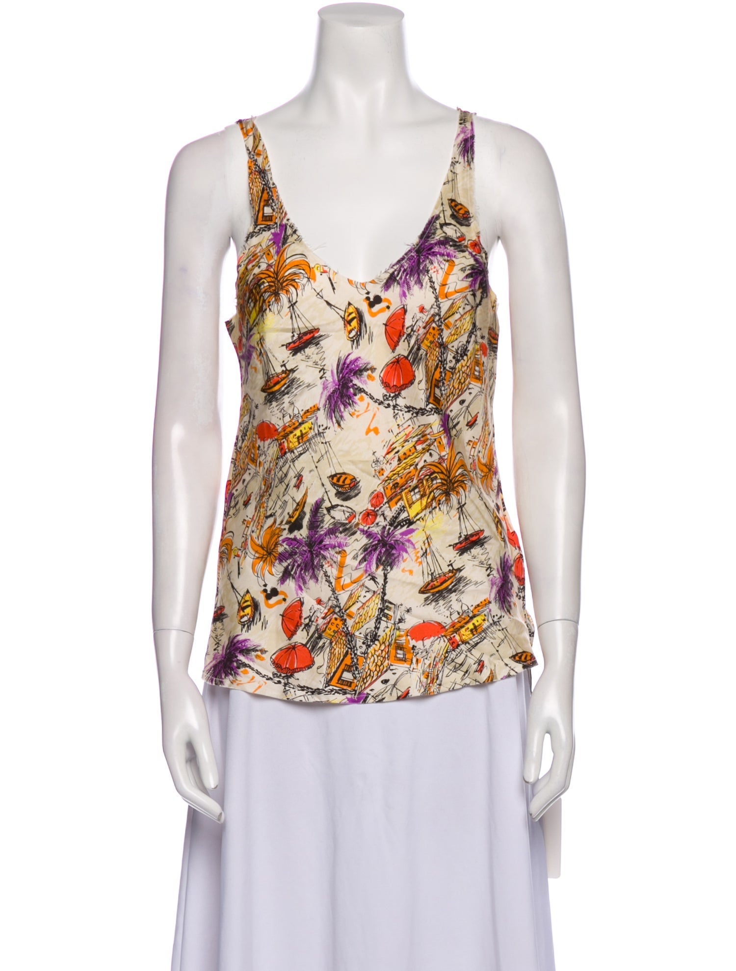 La Prestic Ouiston Silk Printed Top w/ Tags