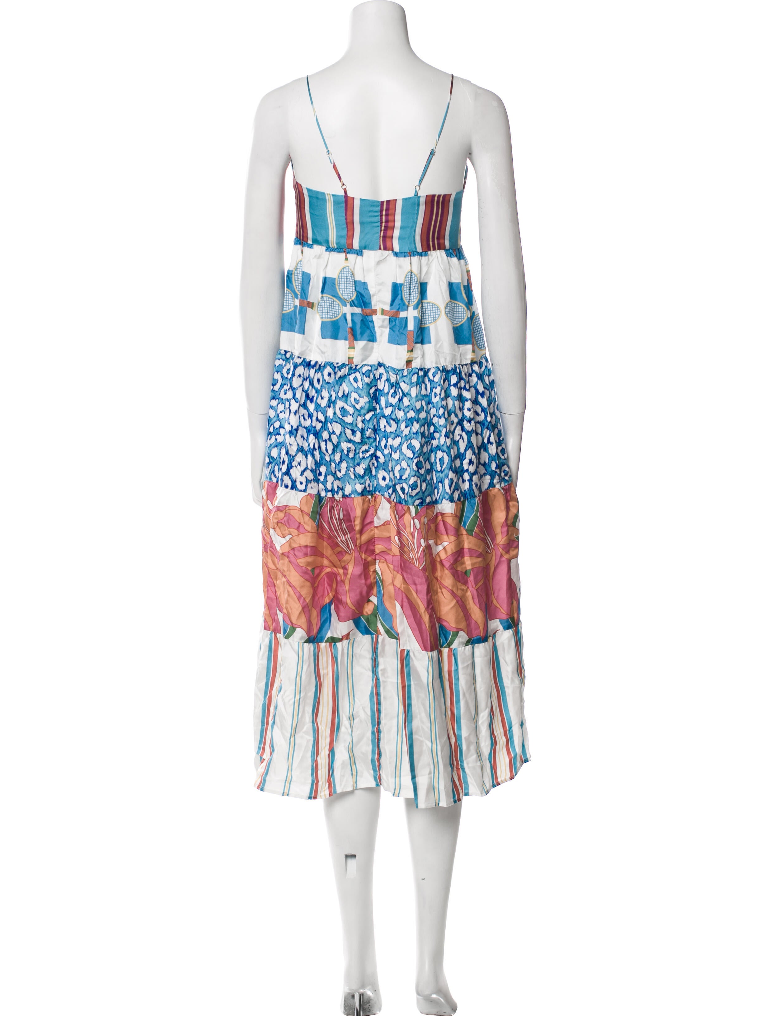 La Prestic Ouiston Silk Long Dress - Blue Dresses, Clothing