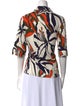 La Prestic Ouiston Silk Printed Button-Up Top