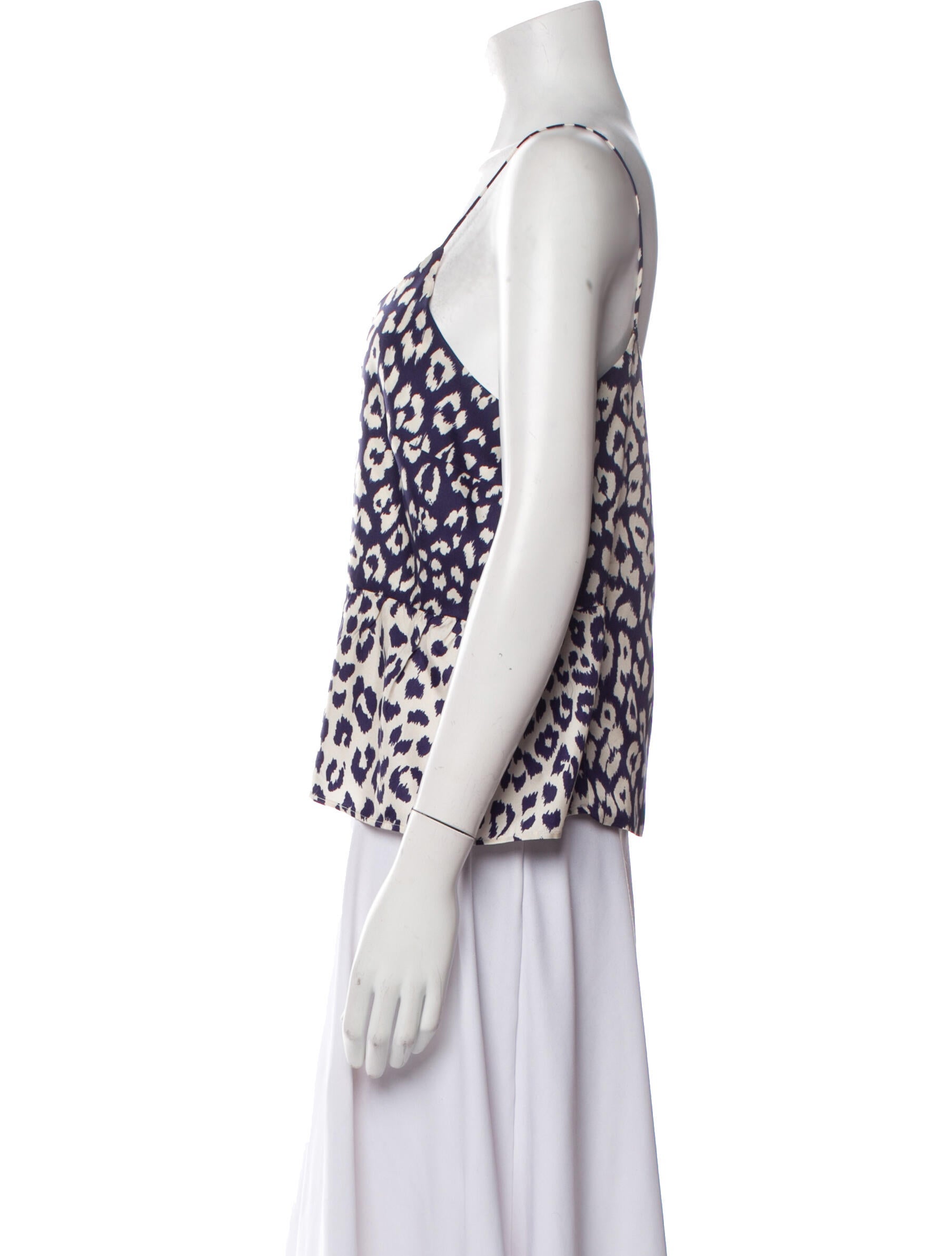 La Prestic Ouiston Silk Animal Print Top