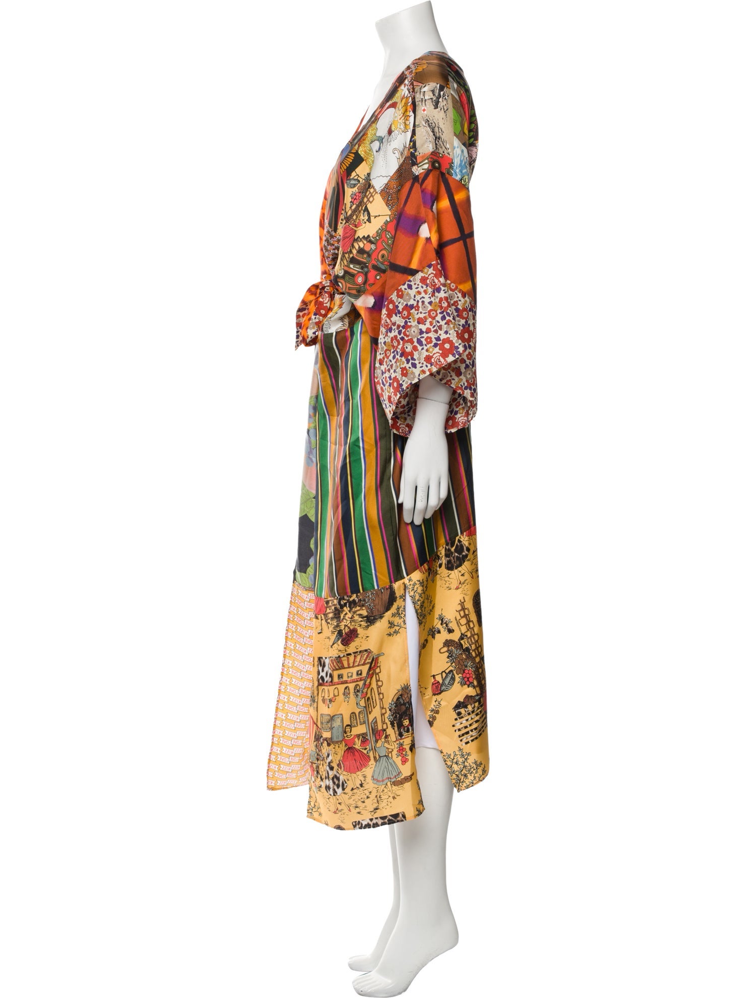 La Prestic Ouiston Silk Printed Robe