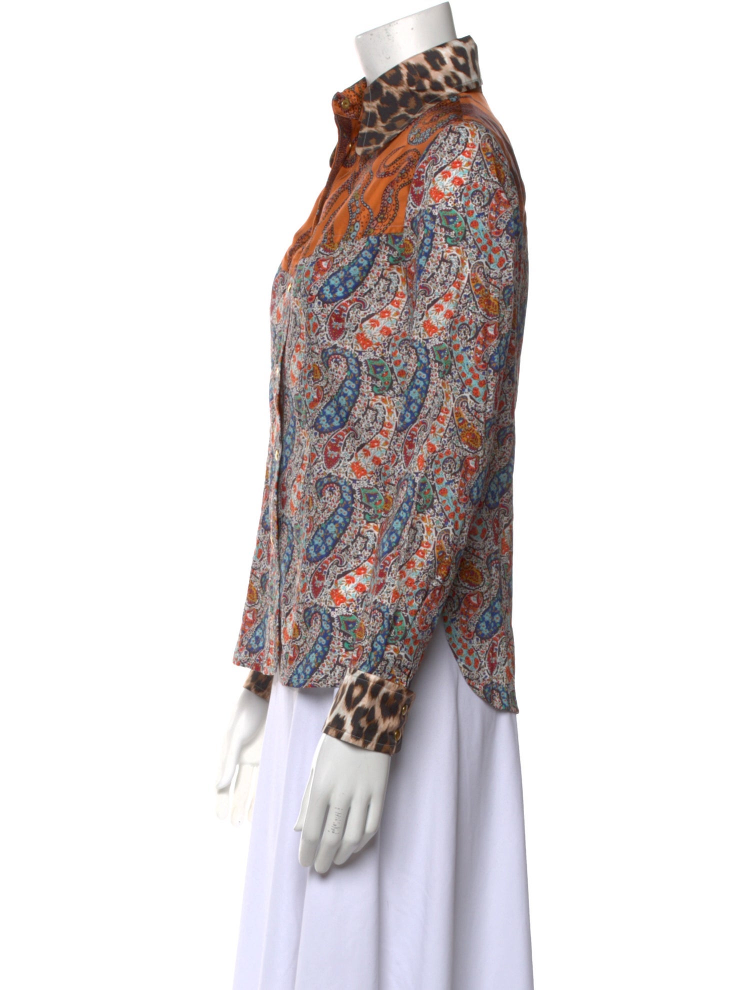 La Prestic Ouiston Paisley Print Long Sleeve Blouse w/ Tags