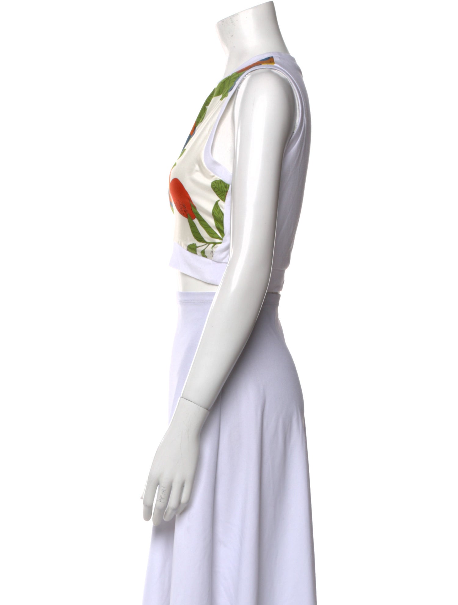 La Prestic Ouiston Floral Print Scoop Neck Crop Top