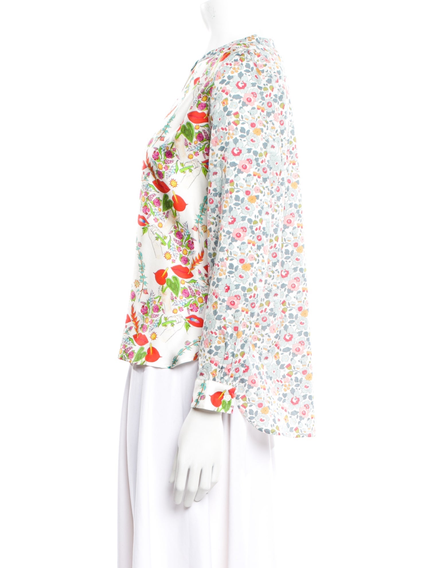 La Prestic Ouiston Floral Print Crew Neck Blouse
