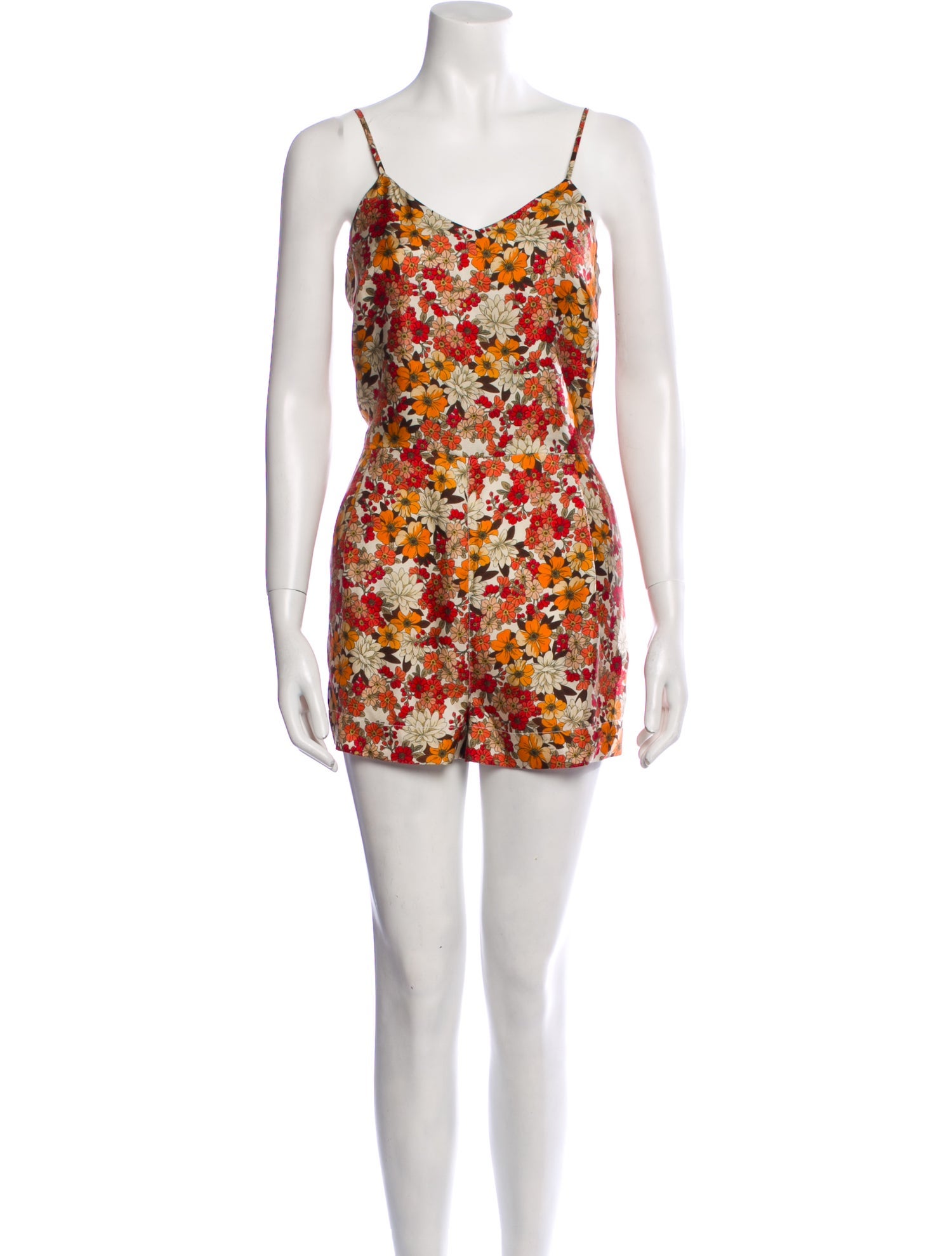 La Prestic Ouiston Silk Floral Print Romper