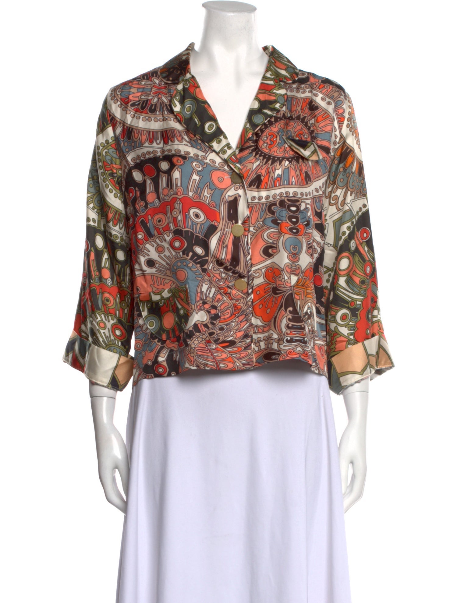 La Prestic Ouiston Silk Printed Blouse