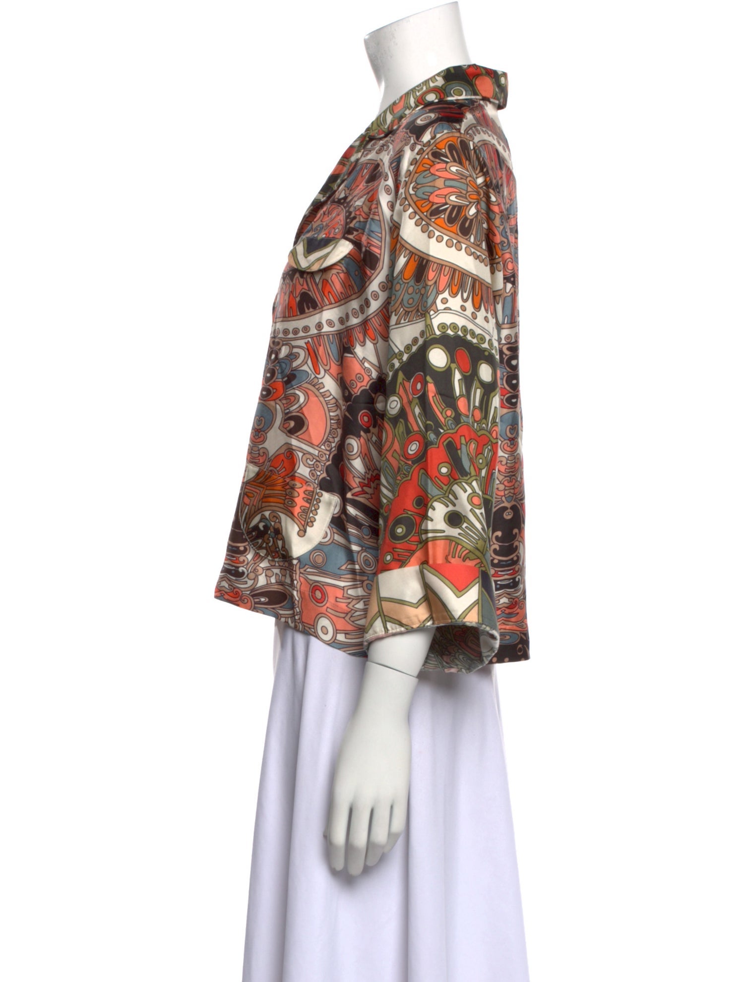 La Prestic Ouiston Silk Printed Blouse