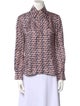 La Prestic Ouiston Silk Printed Button-Up Top