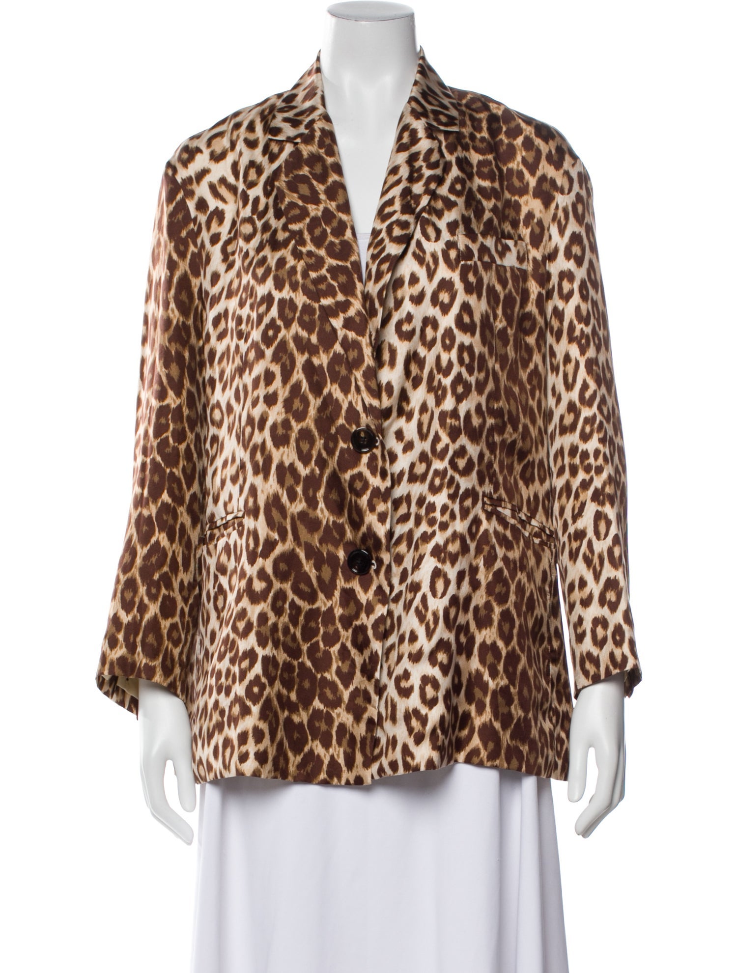 La Prestic Ouiston Silk Animal Print Jacket