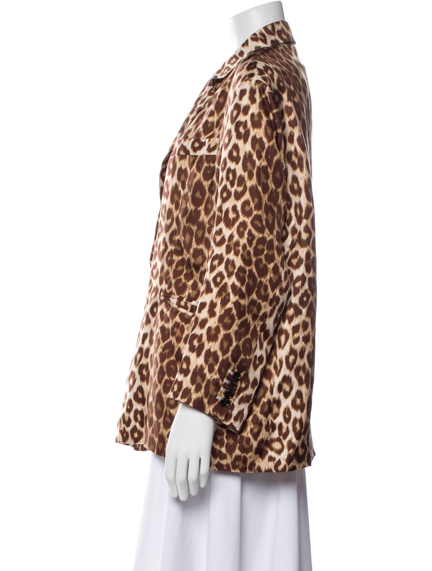 La Prestic Ouiston Silk Animal Print Jacket