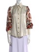 La Prestic Ouiston Silk Printed Button-Up Top