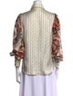 La Prestic Ouiston Silk Printed Button-Up Top