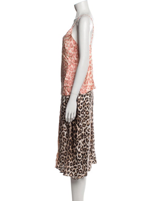 La Prestic Ouiston Silk Animal Print Skirt Set