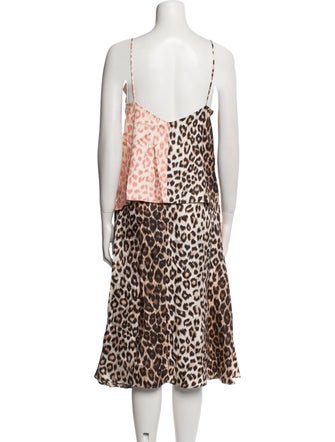 La Prestic Ouiston Silk Animal Print Skirt Set